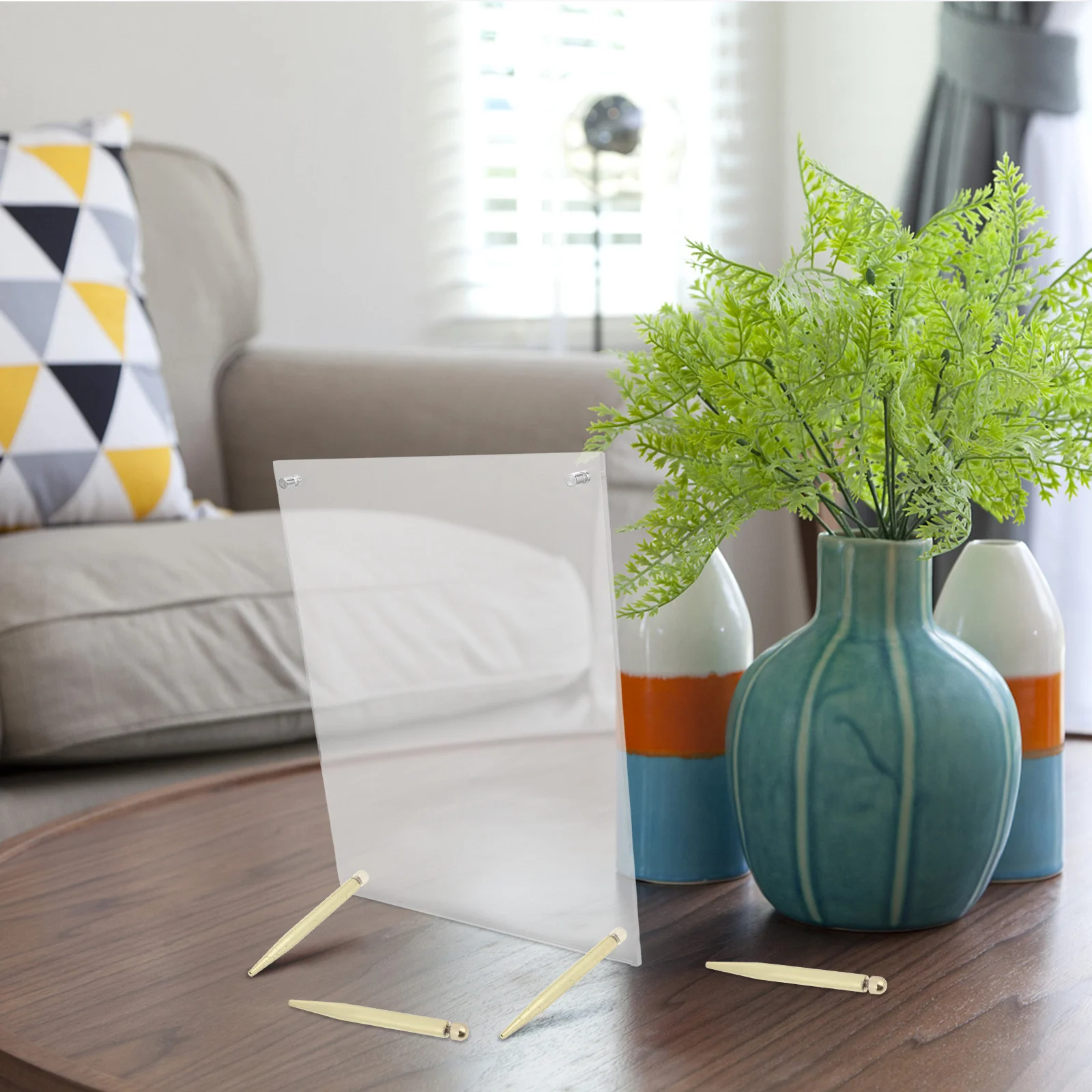 

6Pcs Gold Picture Frame Bracket Screws M4 Secure Hold Standoff Mounts for Posters Table Numbers DIY Framing Supplies