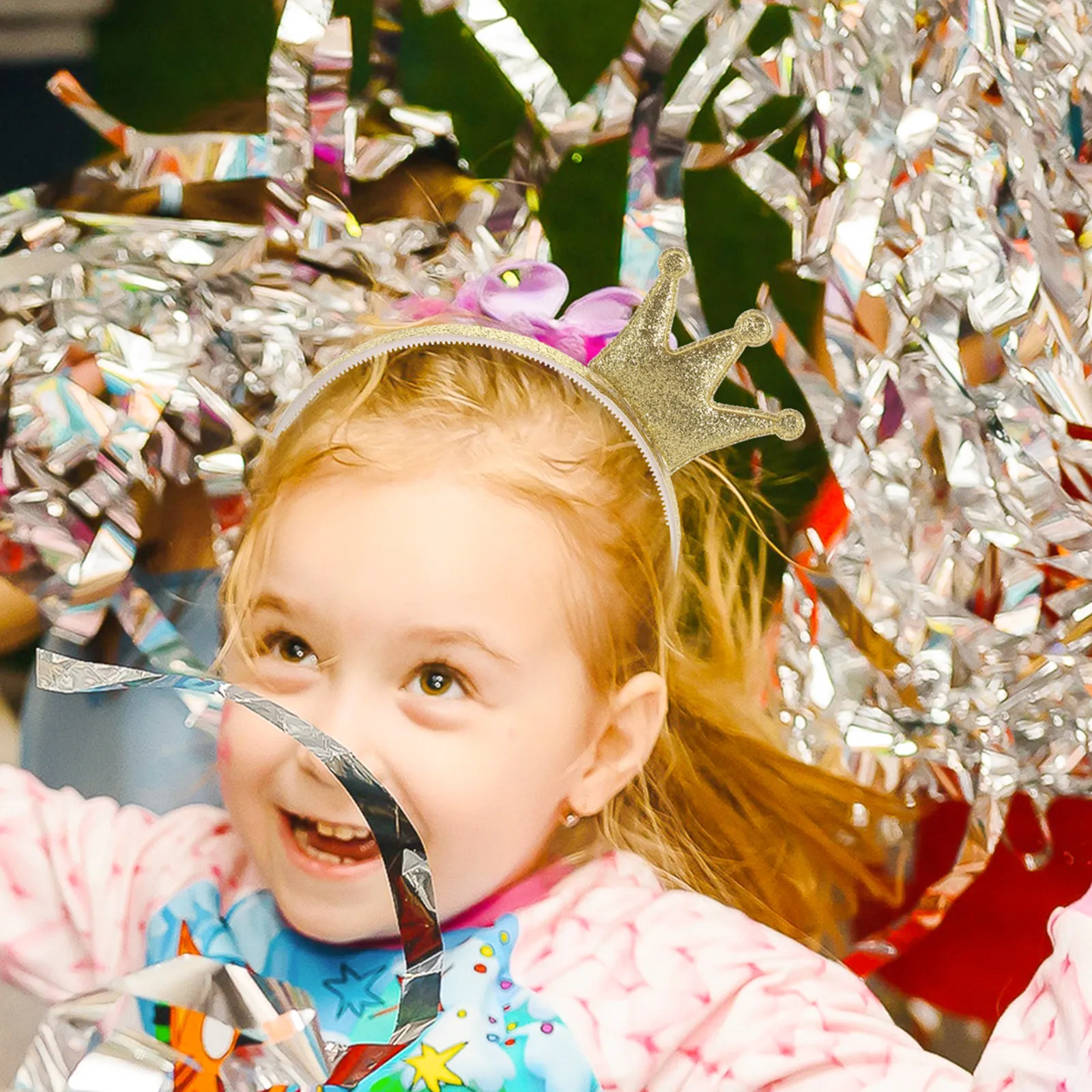 

2Pcs Glitter Crown Headband Golden Shiny Crown-Design Hairband for Women Party Wedding Carnival Cosplay Birthday