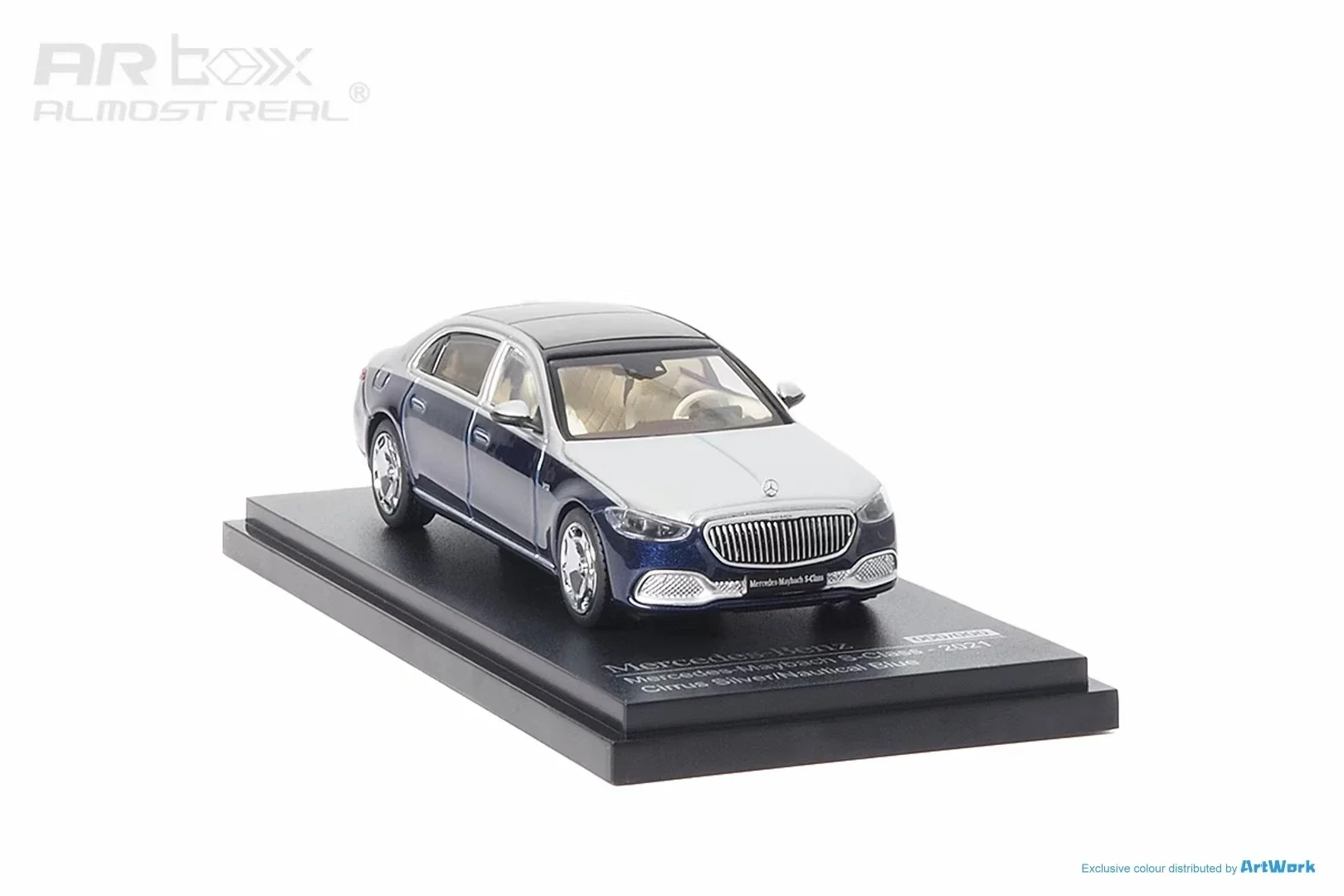 1:64 Mercedes-Benz S-class Maybach 2021 Z223 alloy model, children's collection of decorative toys, holiday gifts for children.