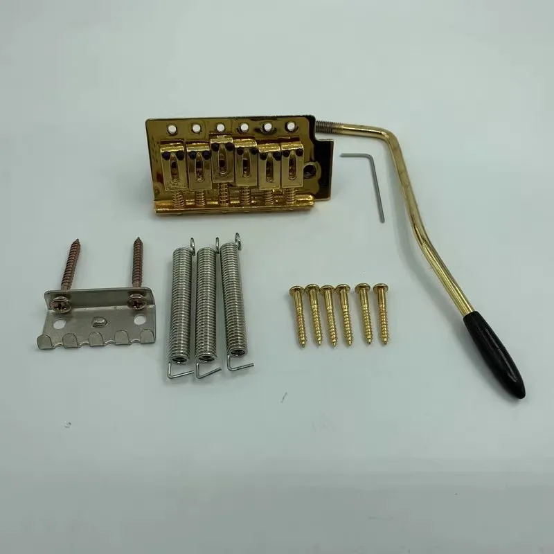 

6 Screws Fixed ST Guitar Bridges&Tremolo Golden Color with Oxidized Guitar Bridge Saddle Tailpiece for Guitar Strato Sales