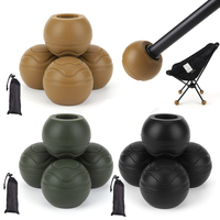4Pcs Camping Chair Leg Caps Rubber Chair Stabilizing Ball Feet Anti-Slip Chair Leg Protectors for Helinox Camping Chair