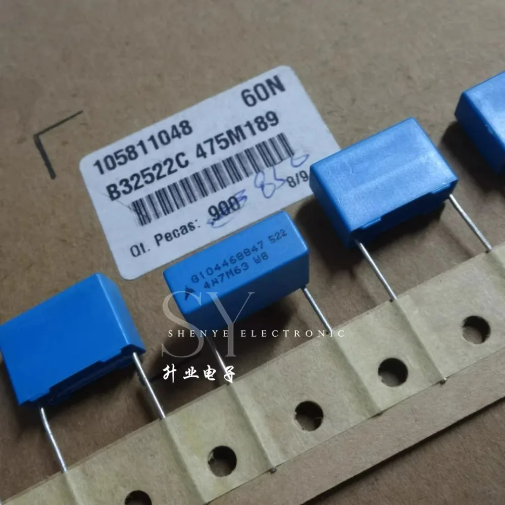 

5PCS EPCOS 4.7uf/63v 4u7 475 New 15mm Film Capacitor B32522C475M189