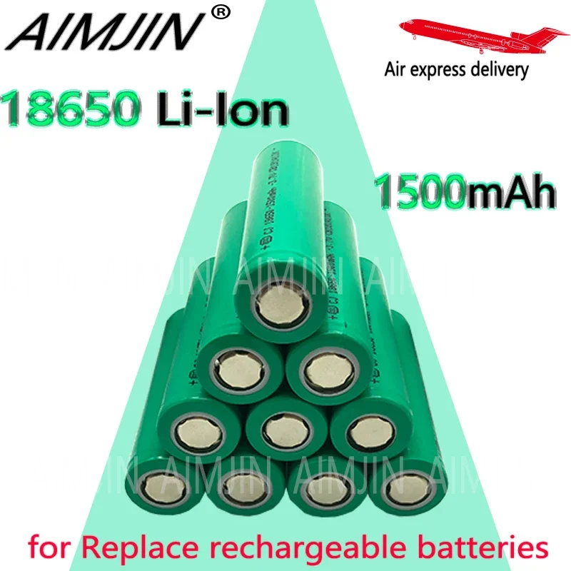 2024 （Green skin）18650 Rechargeable lithium battery 18650 Battery 3.7V 1500mAh  for screwdriver battery 10 batteries