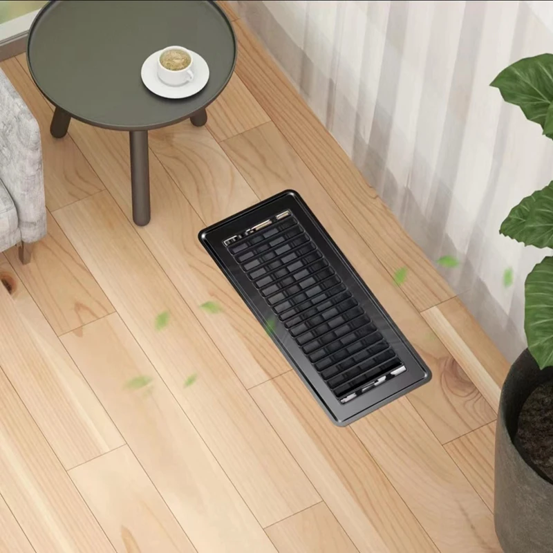 Registro de piso de 2 piezas de 4 x 10 pulgadas, rejillas de ventilación de piso resistentes, cubiertas de ventilación de aire de calor, cubiertas de ventilación de piso para registro de piso de calentador