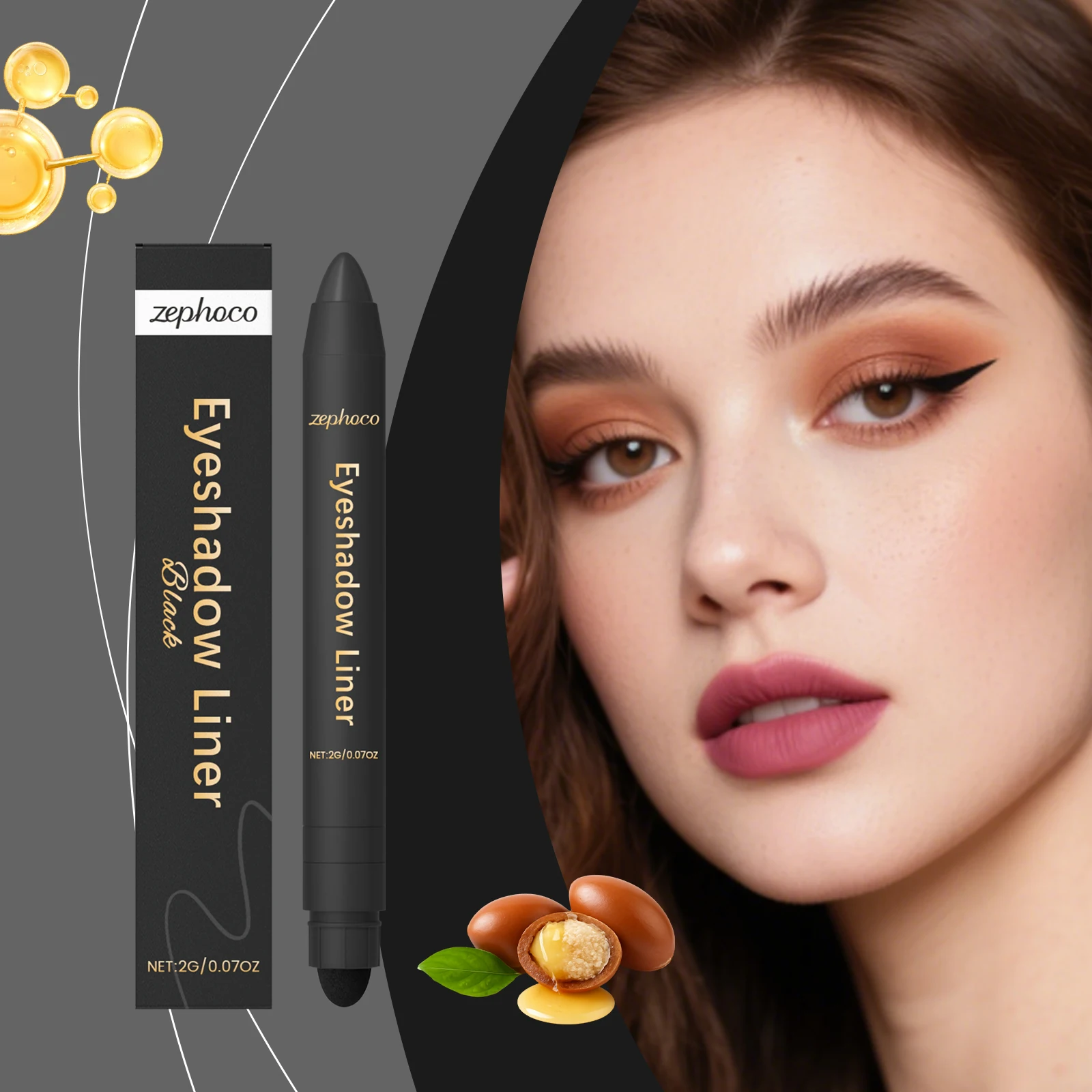 

Zephoco Colored Eyeliner Smokey Eye Shadow 2 in 1 Waterproof and Sweat Proof Makeup Shiny Glitter Eyeshadow Stick Eye Liner Pen