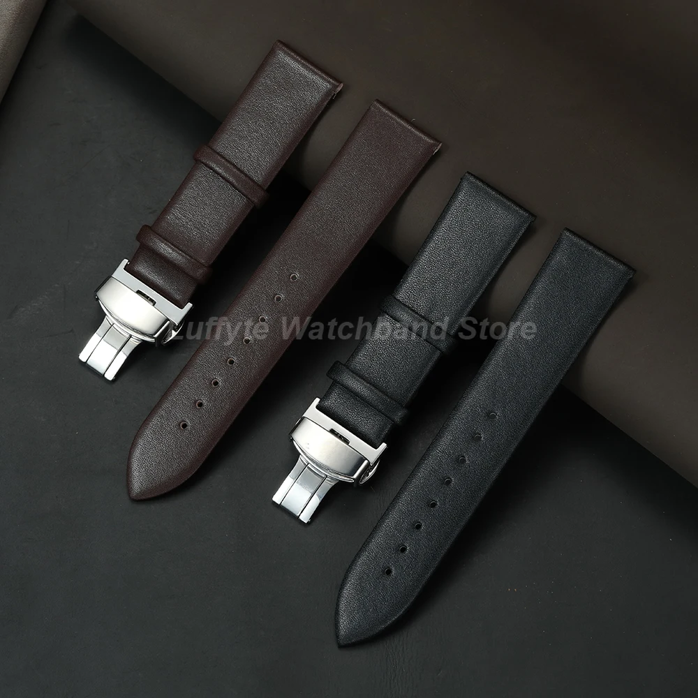 Ultradünnes Uhrenarmband für Herren und Damen mit Schmetterlingsverschluss, 18/20/22 mm, Ersatz-Armband für Armbanduhren, Zubehör für Armbanduhren