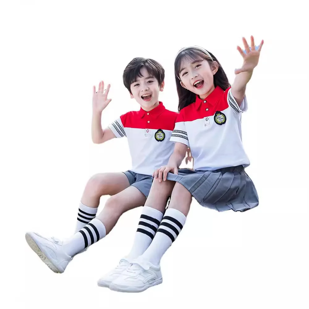 Performance dress school uniform for primary school students sports style two-piece children's graduation performance dress