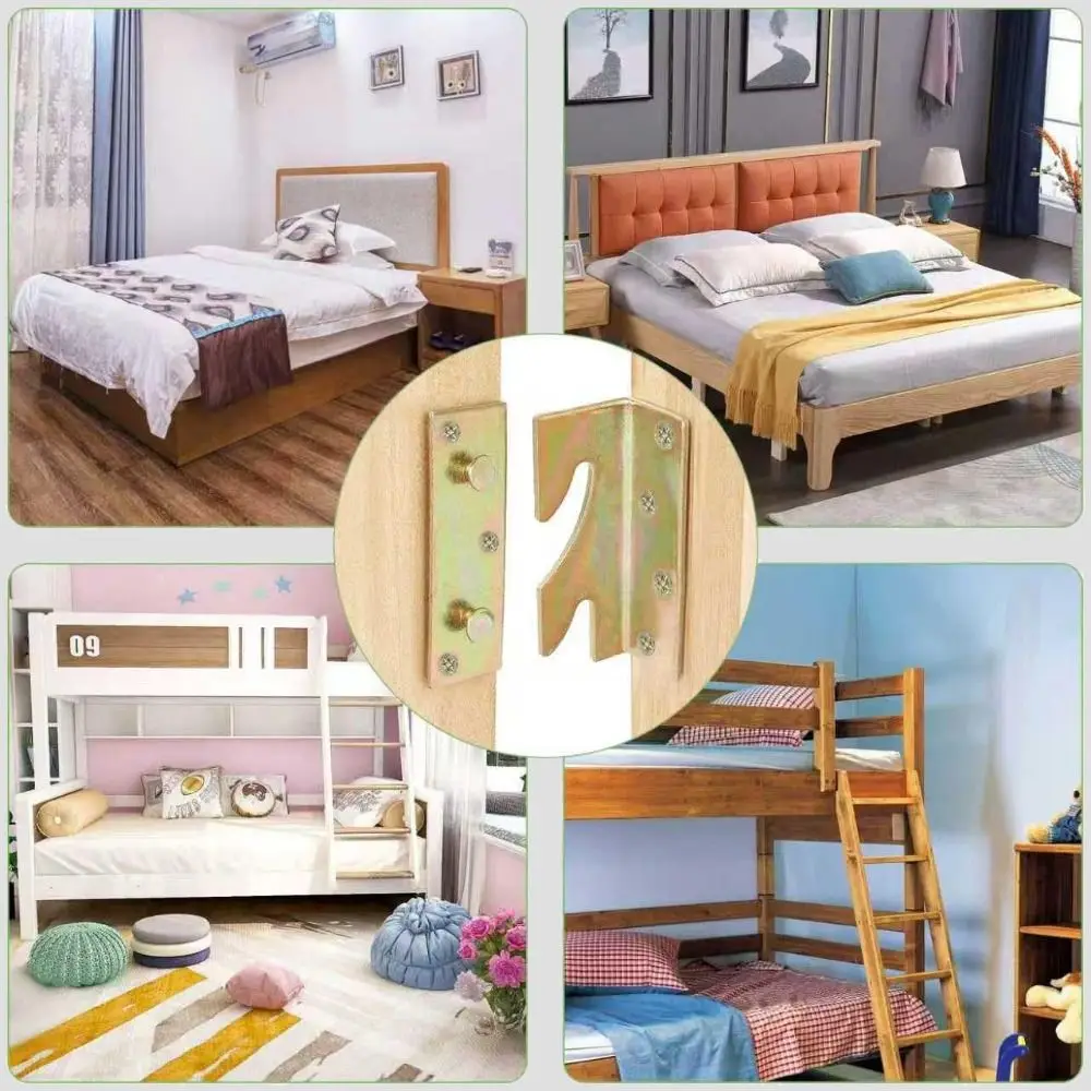 

4 шт. винты в комплекте, кронштейны для поручней кровати, прочные кронштейны из цинкового сплава, регулируемые фурнитуры для поручней кровати, обустройство дома