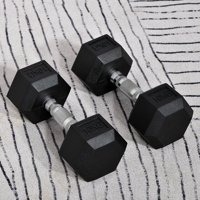 HOMCOM 10kg c/u dumbbell set with black and silver Metal connecting bar