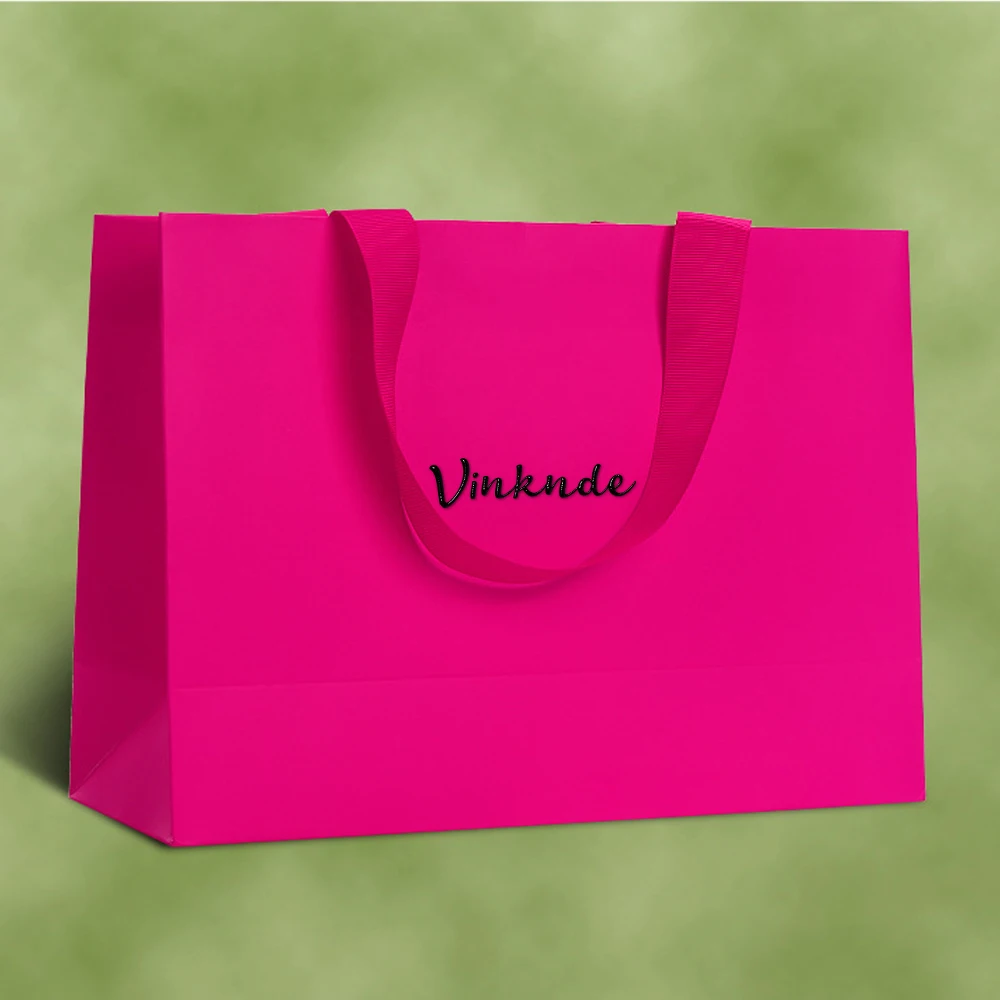 أكياس الورق الأخضر مقبض الملابس مع شعار الشريط مجوهرات الأعمال الورق المقوى حمل حقيبة شخصية الزفاف هدية عيد الميلاد كيس #2