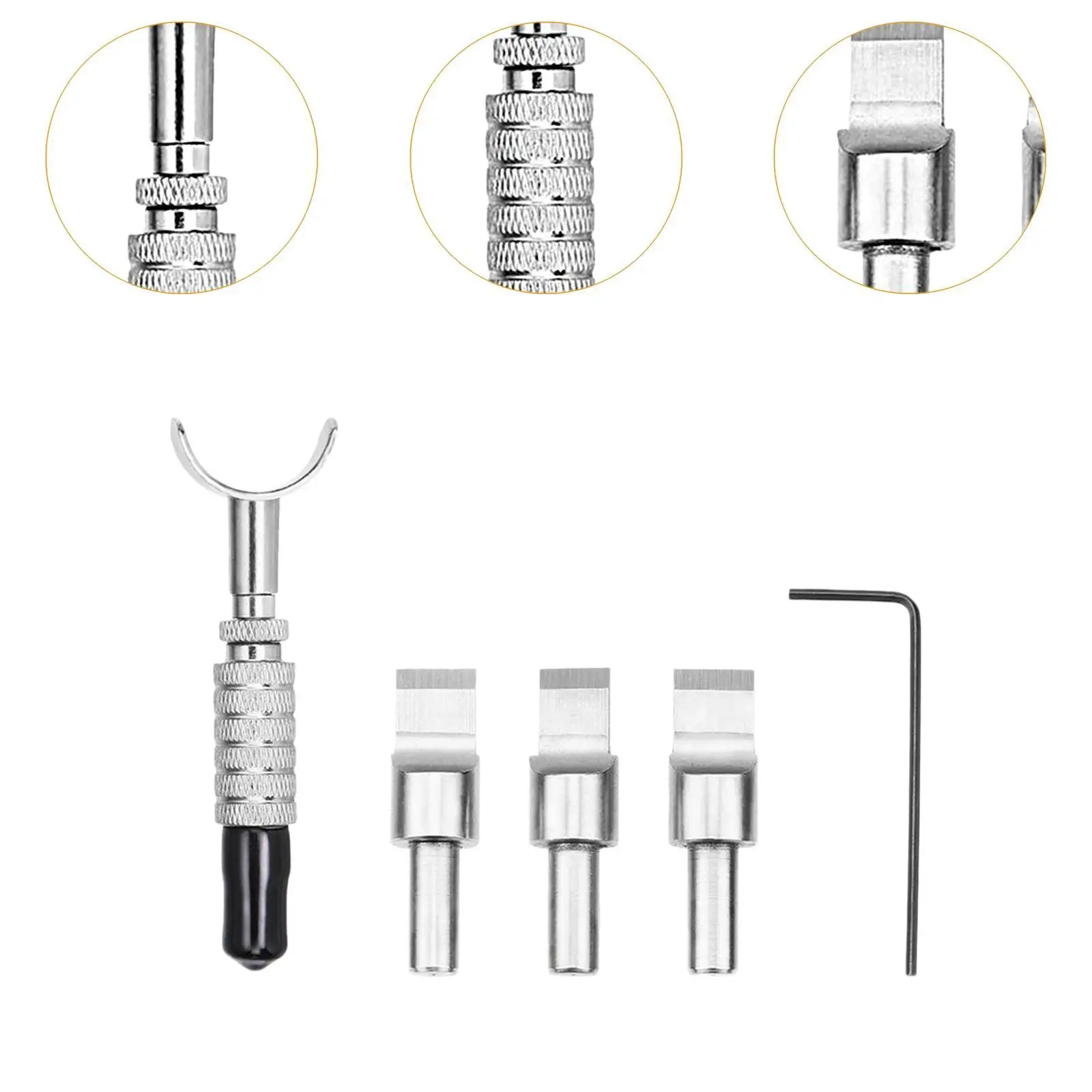 Drehmesser für Lederschnitzerei, Lederhandwerkswerkzeuge, 3-fache Ersatzklingen, Lederbearbeitungswerkzeuge, Schraubenschlüssel, verstellbares rotierendes Messer