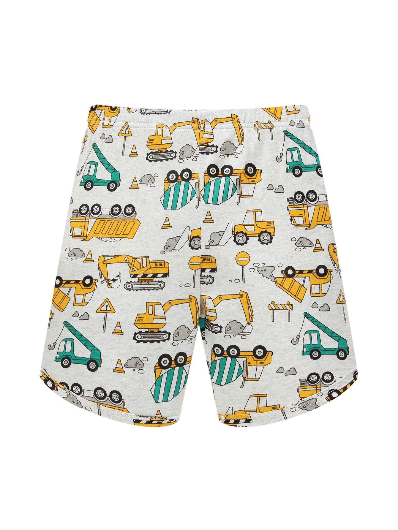 Sommer Neuer Stil Jungen 1-8 Jahre Alt Reine Baumwolle Pyjama Cartoon Baufahrzeug Dünner Kurzarm-Shorts Kinder Hauskleidung Set – Detail 13