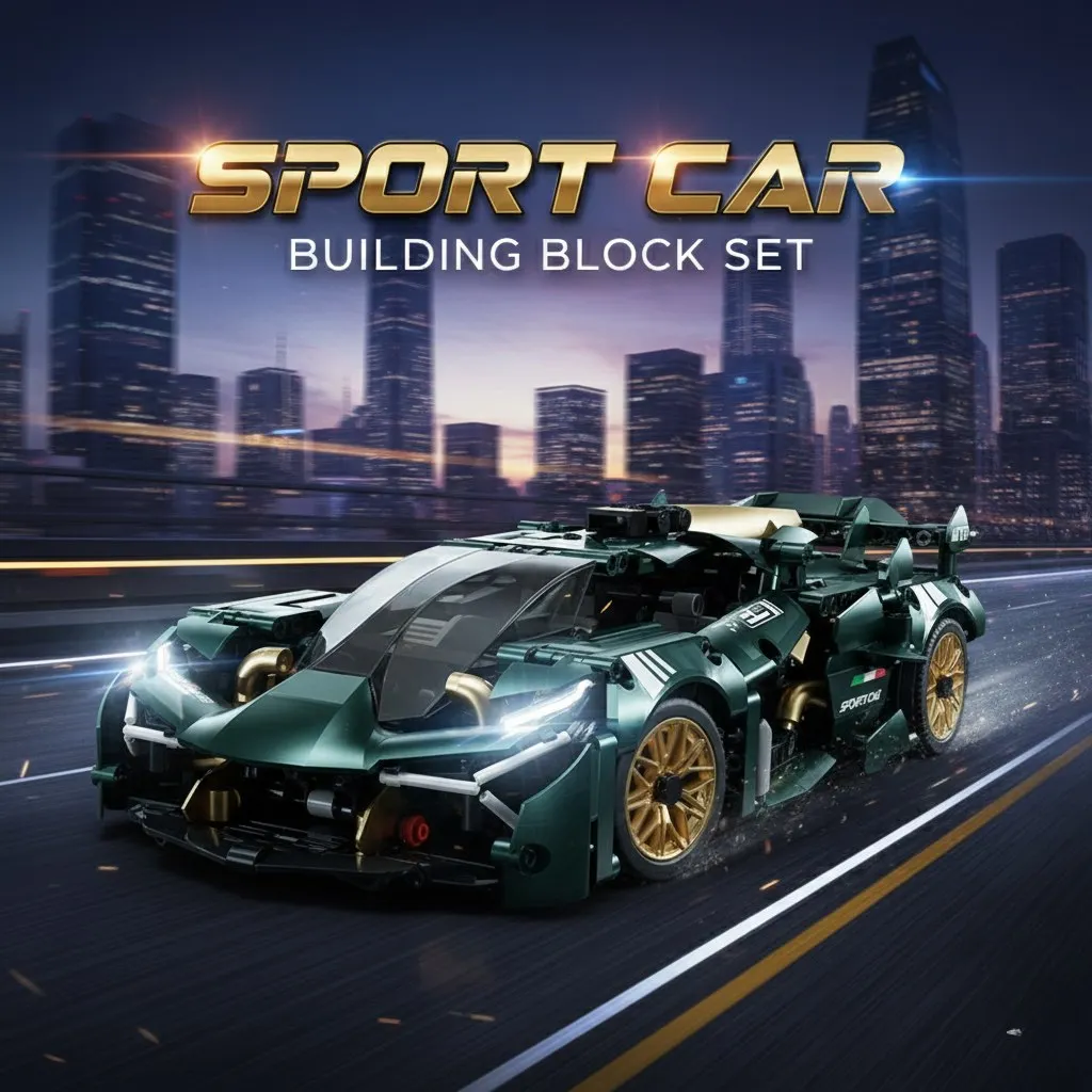 

1:14 Scale Sports Car Model Building Blocks Assembly Collectible Toy Vehicle Ornaments Boys Cool Holiday Gift T2503