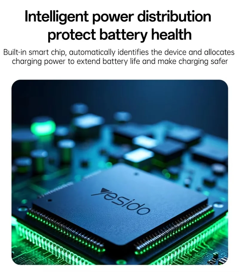 Yesido سماعات أذن للهاتف 5 في 1 شاحن لاسلكي مناسب للشحن اللاسلكي Android 15/16/17