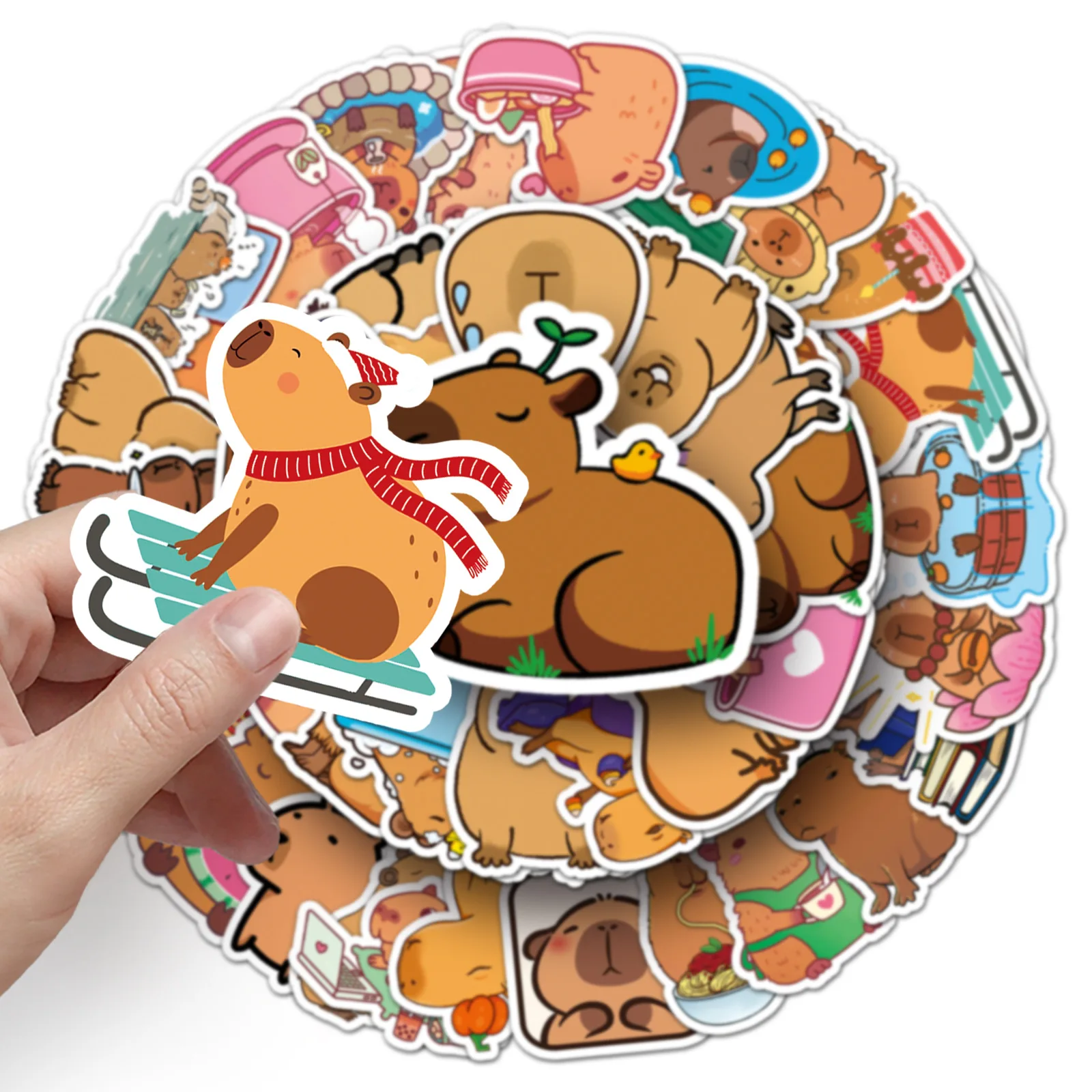 10/30/50PCS New Capybara Sticker Graffiti Capibara Animal Cartoon Computer Luggage Helmet Guitar Car Wall Sticker Toy Decoration