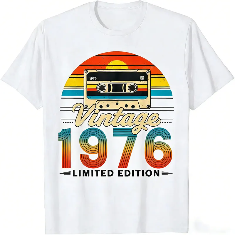 50 Years Old Gifts Vintage Born in 1976 Retro 50th Birthday T-Shirt Funny  Y2k Clothes Street Fashion Graphic T Shirts
