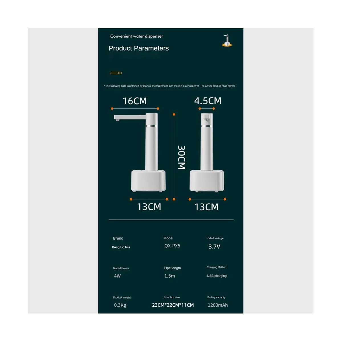 전기 워터 펌프 디스펜서 자동 식수병 데스크탑 충전식 워터 펌프 디스펜서 사무실-ABLM