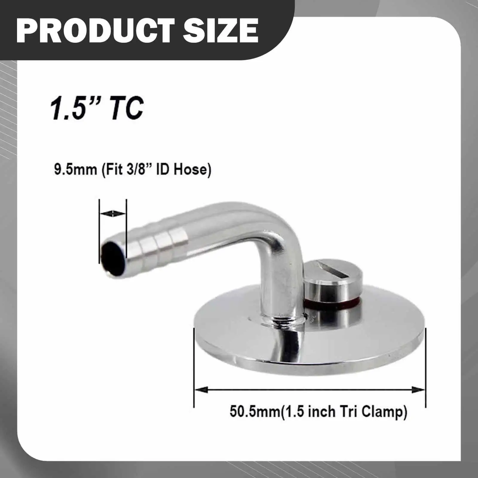 DIY Brewing Clamp Transfer Fitting Stainless Steel with PRV Ball Convert Lid 3 8 Hose Barb for Reliable Hose Connection