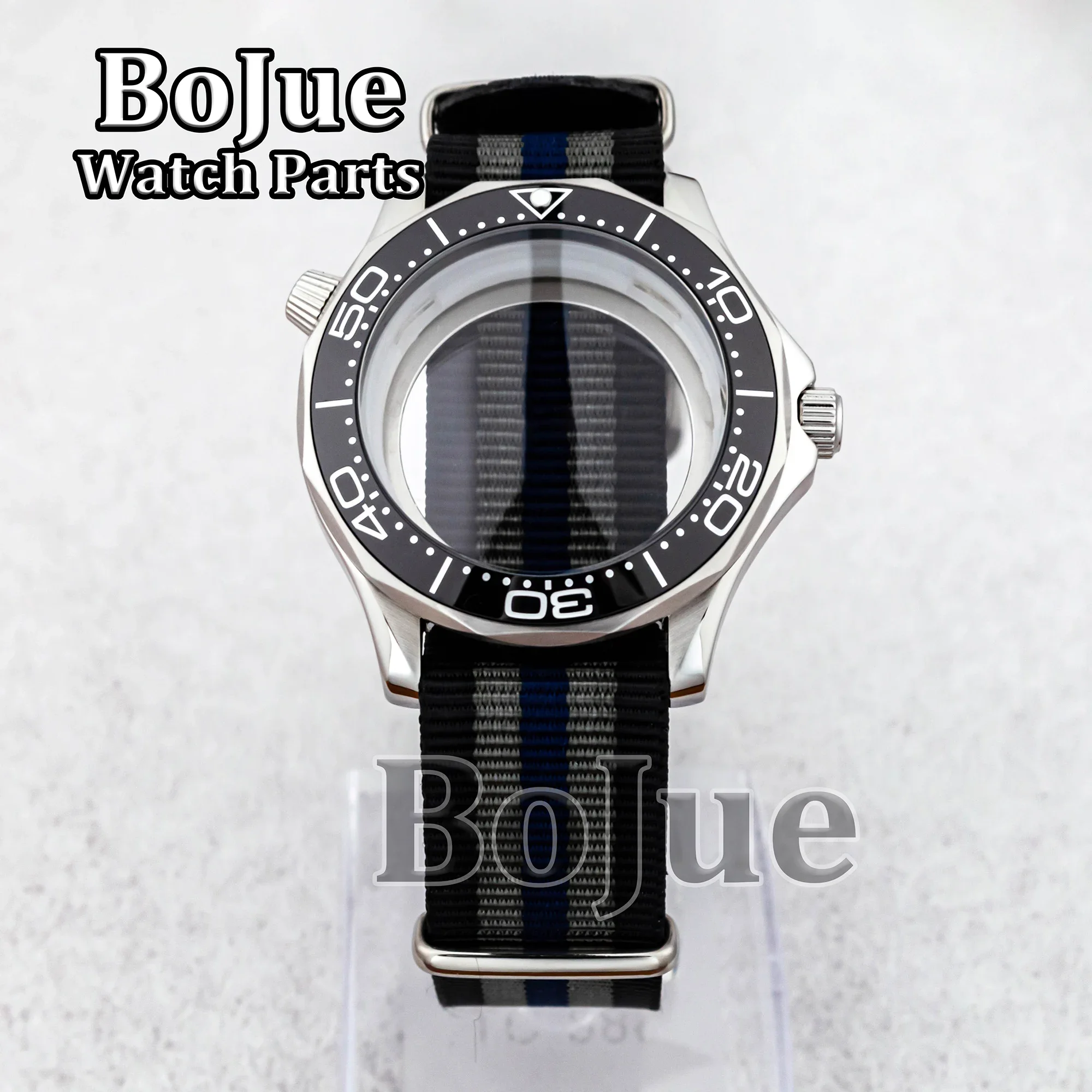 NH35-Gehäuse, Nylonarmband, 100 m wasserdicht, für Taucher, Seamaster 300, NH35 NH36-Uhrwerk, 31 mm Seamaster-Zifferblatt, Zeiger, 41 mm Herrengehäuse