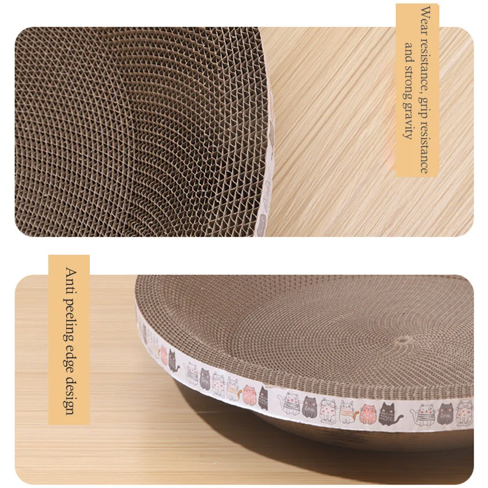 Round Cat Scratcher Bed Lounge Furniture Protector for Indoor Cats Scratching Board Scratch Pad Nest Rest Play Pet Supplies