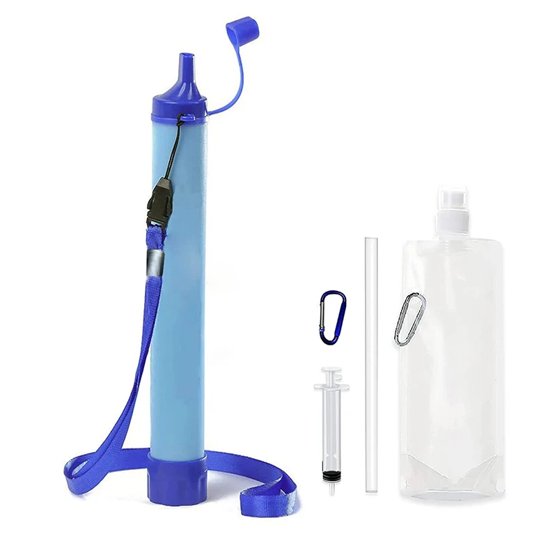 Outdoor Camping Emergency Survival เครื่องกรองน้ําเหมาะสําหรับ Rivers Lakes Creeks แบบพกพา Purification เครื่องมือน้ํา Filte