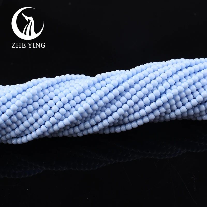 Zhe Ying Round Crystal Glass Beads 3mm Small Tiny Loose Beads for Jewelry Making Bracelet Necklace Diy Accessories