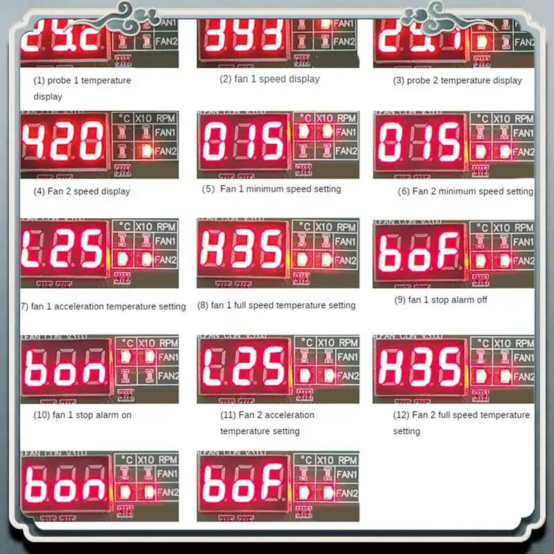 Premium 2 Channel 4 Wire DC 12V 24V 48V PWM Motor Fan Speed Controller Digital Display Governor Temperature Control