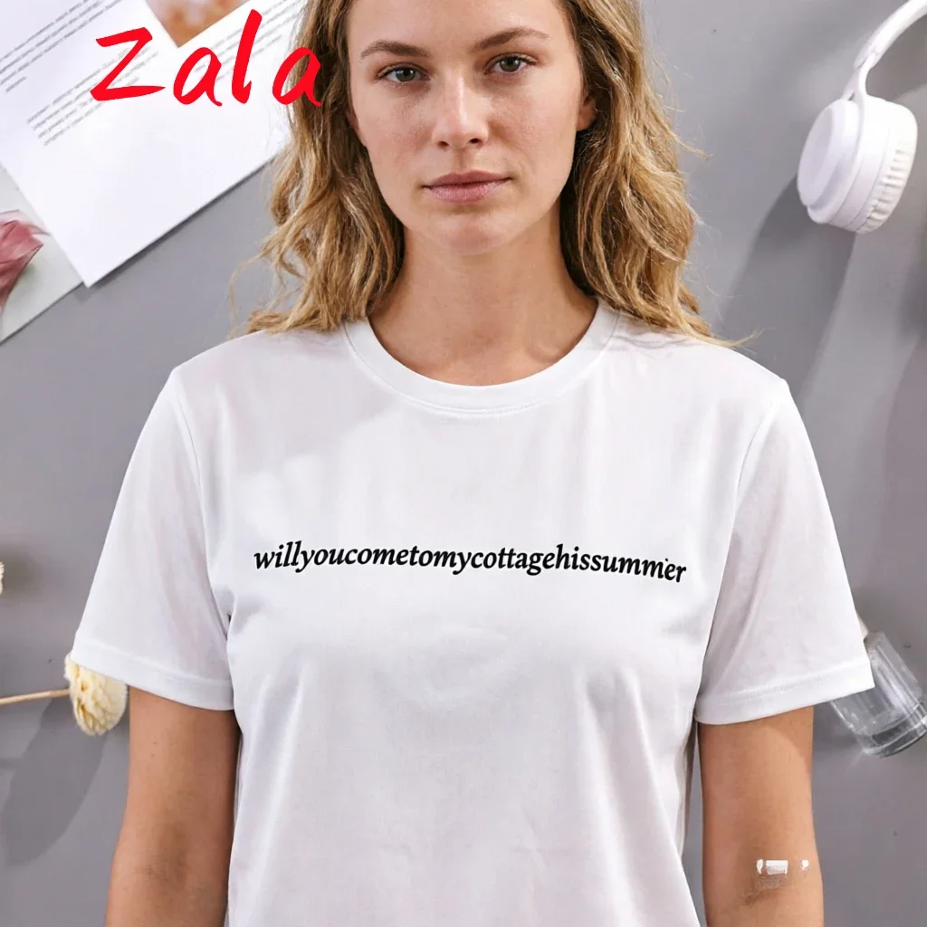 Will You Come To My Cottage This Summer T-Shirt Women Casual Round Neck Men Tee Tops Streetwear Short Sleeved Women's Clothing