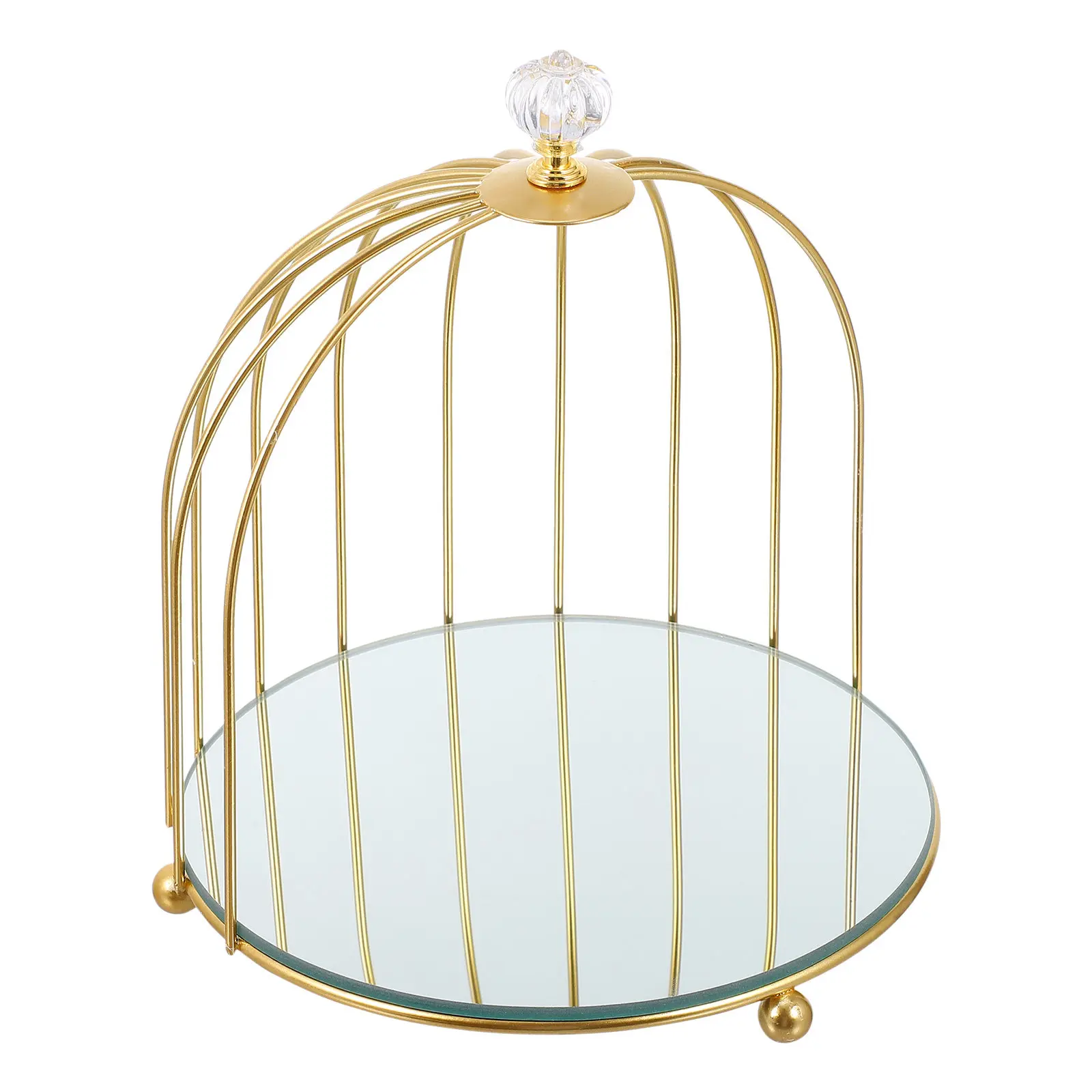 Premium Cage Style Desk Organizer Makeup Storage Shelf with Elegant Luxury Design for Toiletries Cakes