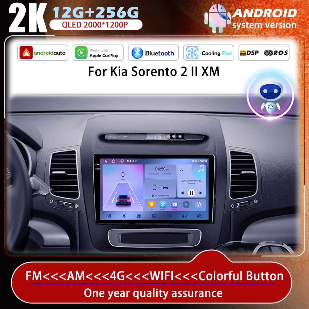 

Android Auto Car Radio Carplay For Kia Sorento 2 l XM 2013 - 2021 Multimedia Video Player Bluetooth GPS Navigation DSP stereo
