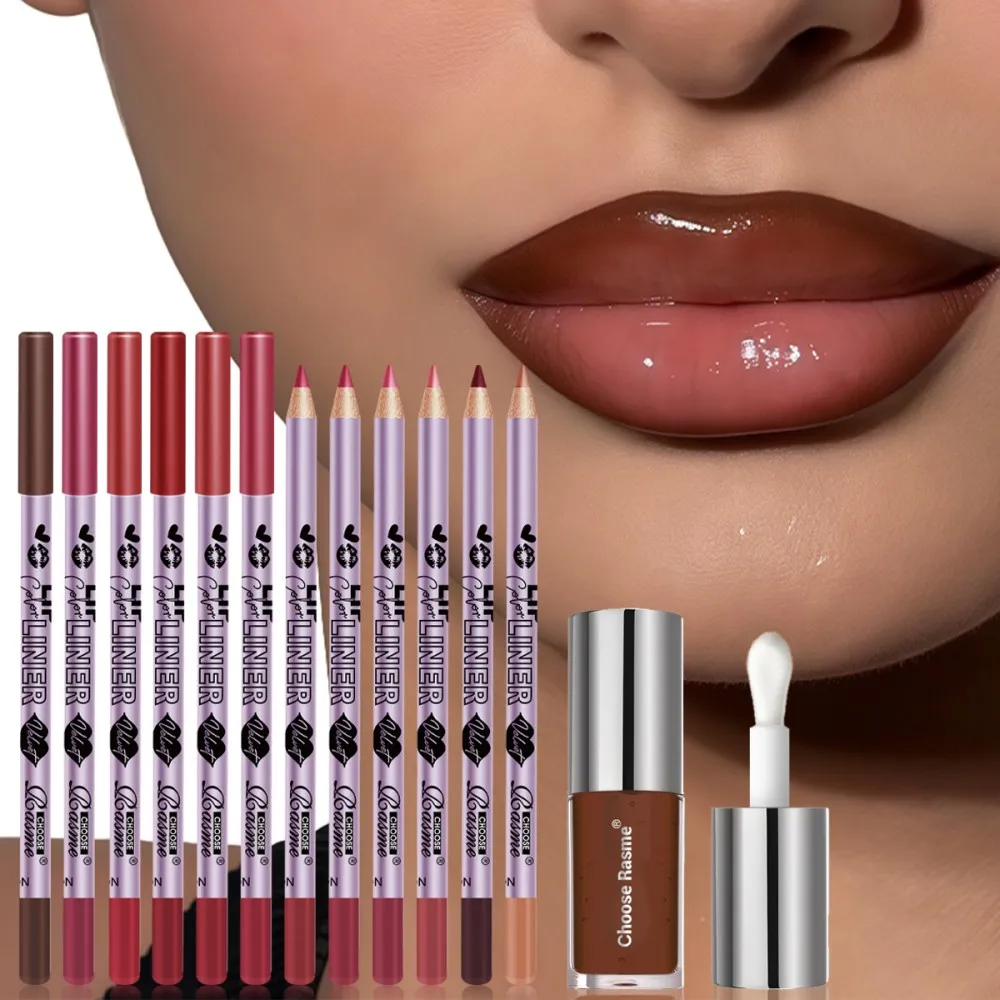 Set lucidalabbra idratante eyeliner opaco per definire le tue labbra con precisione, adatto a vari stili di trucco