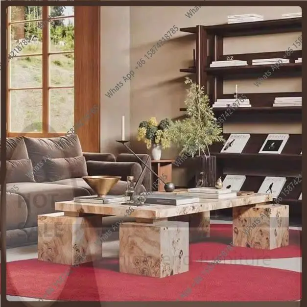 

NB Italian minimalist coffee table solid wood rectangular living room high-end coffee table designer fashion