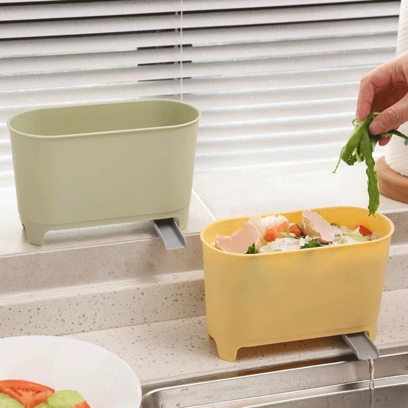 Kitchen Sink Trash Can Food Waste Organizer Leftovers Residue Strainer Wet and Dry Separation Filter Draining Trash Bin