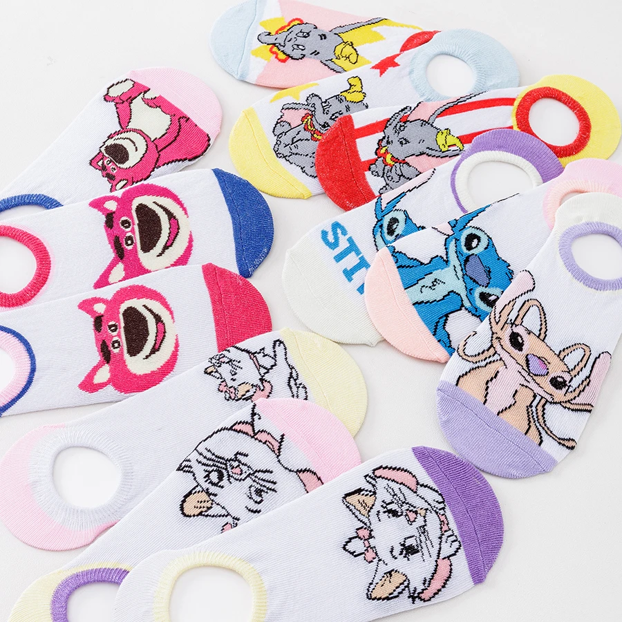 10 пар Miniso Disney, милые персонажи мультфильмов, модные носки унисекс для любителей аниме, скейтбордеров, повседневная одежда, короткая лодка, невидимые