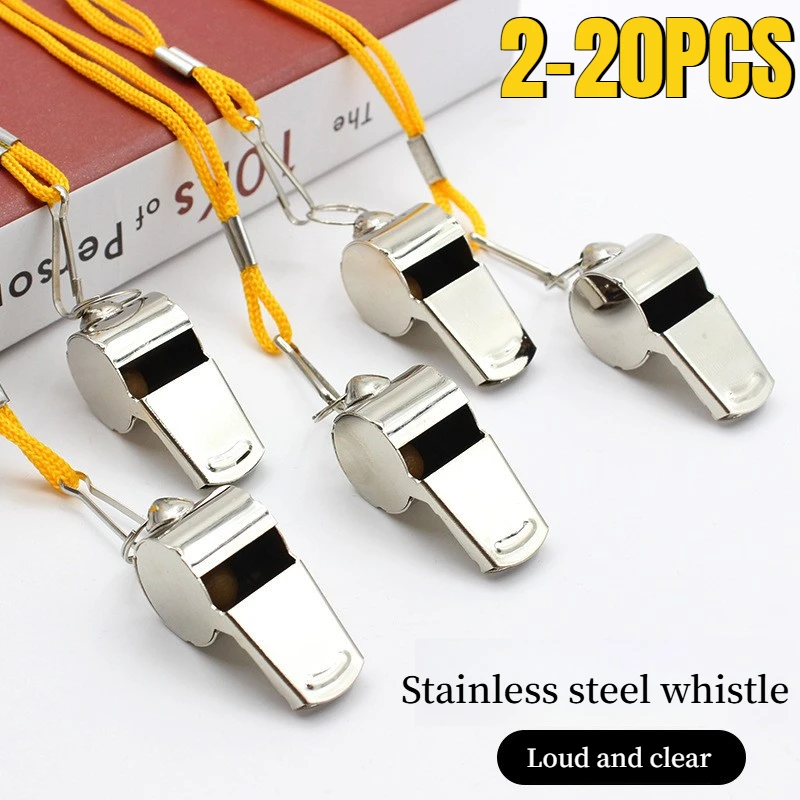 2-20PCS High Pitch Whistle for Basketball Coach PE Teacher Referee Sports Training Emergency Survival Outdoor Activities