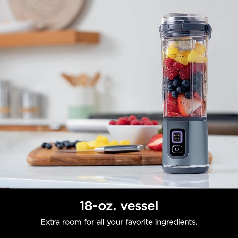 Blast Portable Blender, Cordless, 18oz. Vessel, Personal Blender-for Shakes & Smoothies, BPA Free, Leakproof-Lid & Sip Spout