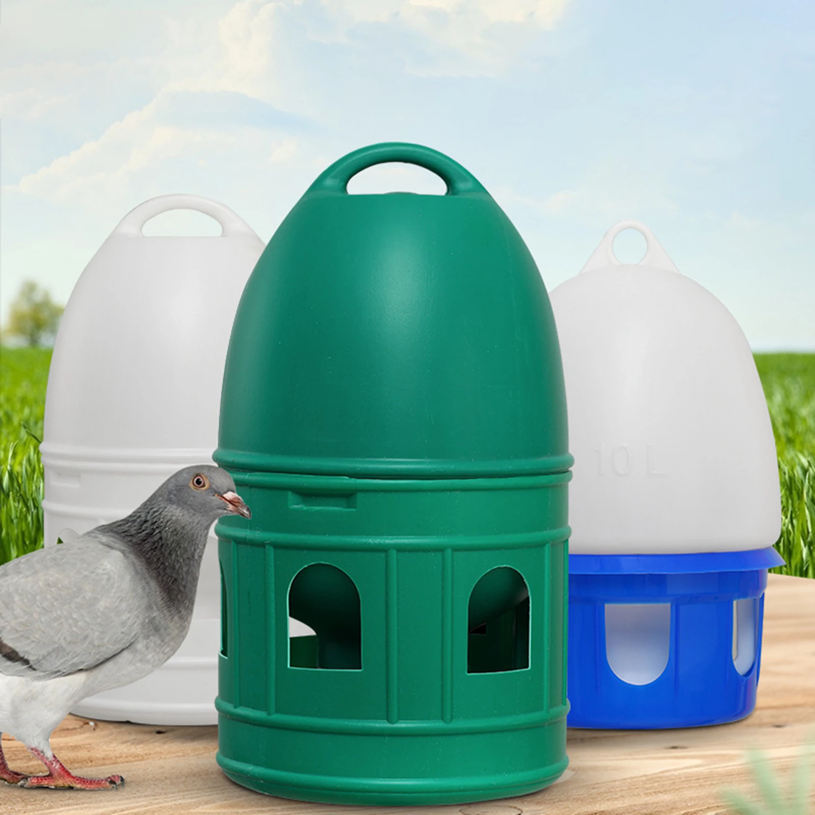 Bird Water Drinker Pigeon Water Dispenser Feeder Bird Cage Accessories Large Capacity Bird Cage Accessories with Hanging Handle