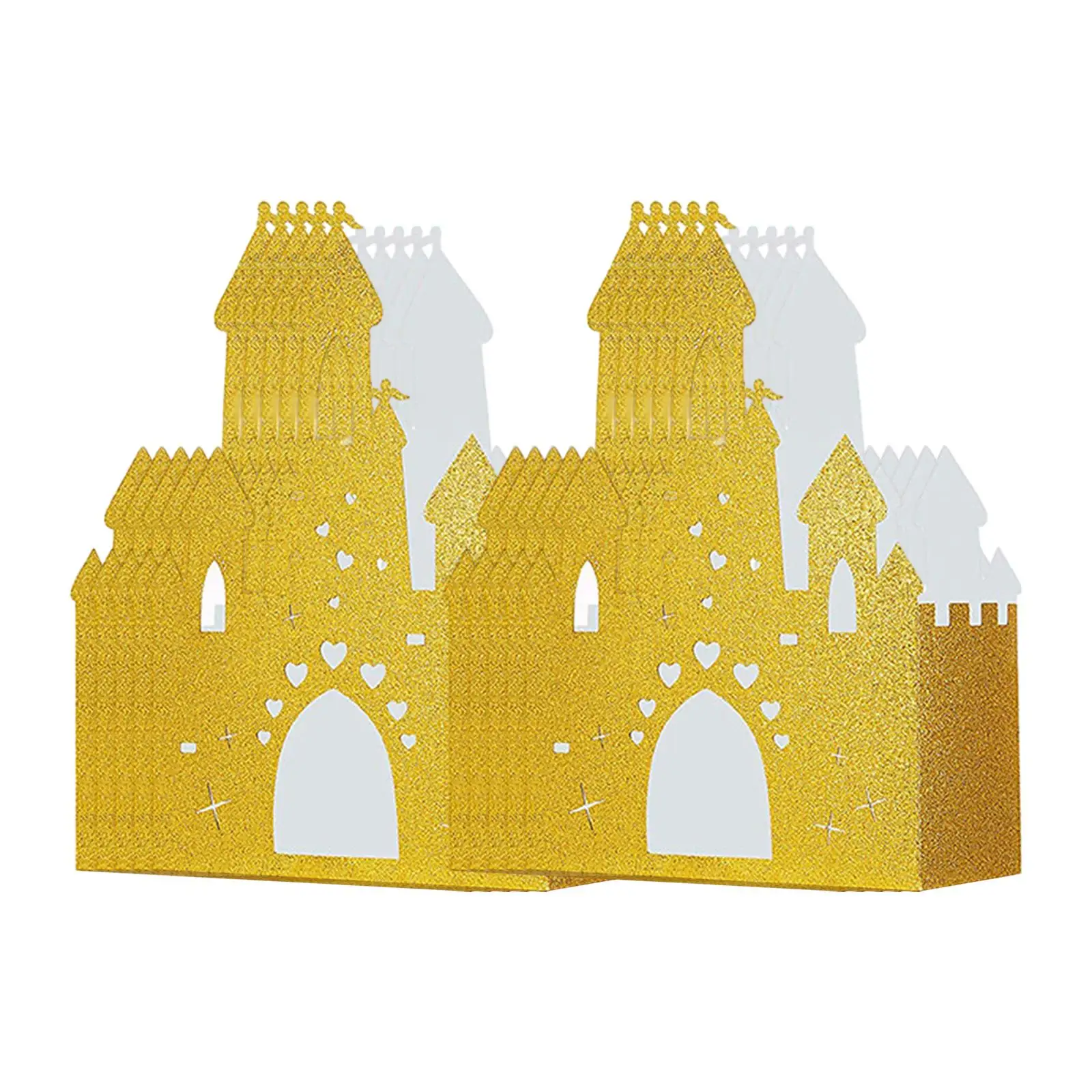 10 Pieces Candy Decoration Box Chocolate Box Portable Unique Gold Castle Candy Box for Party Christmas Holiday Event Anniversary