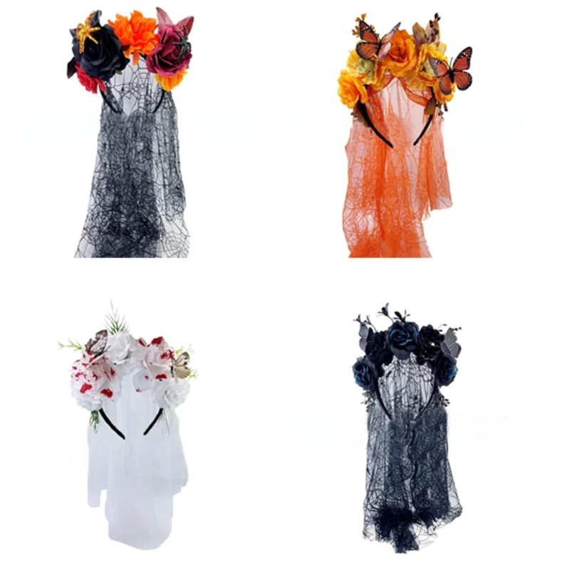 

Elegant Bridal Hairband Children Halloween Headwear Comfortable Headbands for Halloween Parties and Ghostly Hair