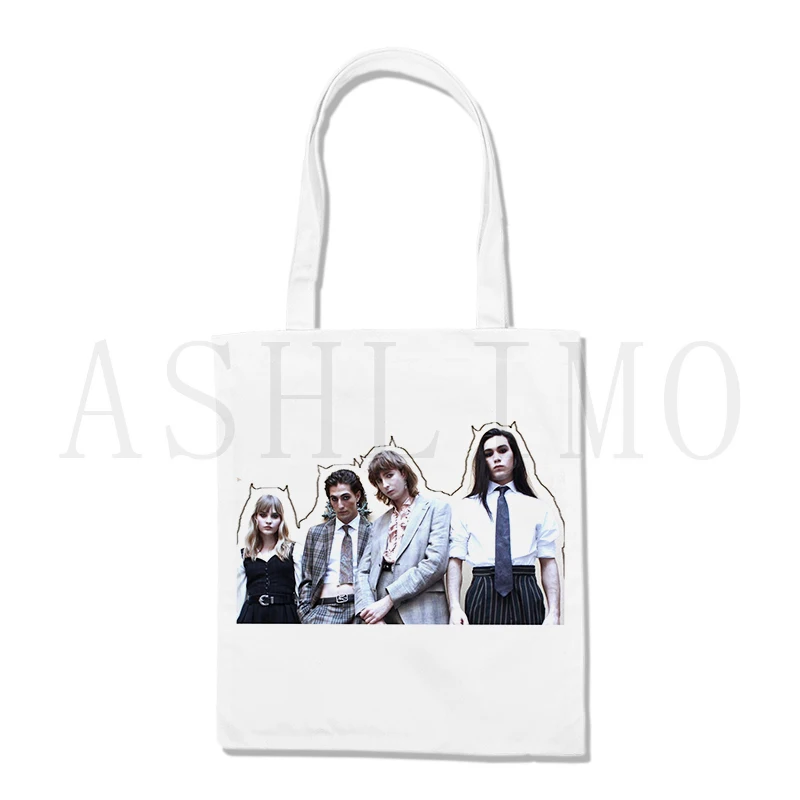 Maneskin In Chữ Túi Túi Tote Canvas Thời Trang Lớn Dung Tích Bông Tai Kẹp Nữ Niềm Vui Mới Vintage Túi Đeo Vai