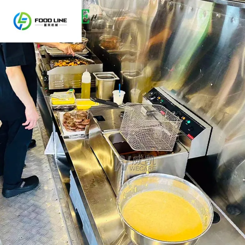 Gerobak Restoran Keliling Lengkap dengan Peralatan Stainless Steel, Kedai Kopi, Bar, Taco, Pizza, Truk Makanan, Dapur Lengkap