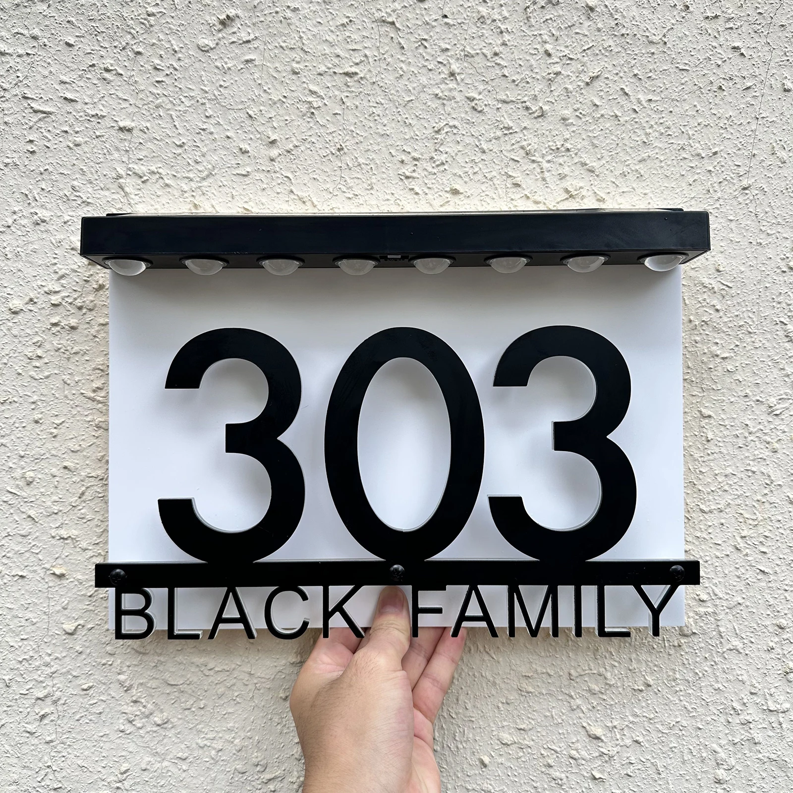 شخصية منزل علامة الشمسية LED مضيئة رقم المنزل في الهواء الطلق عنوان الشمسية تسجيل في الهواء الطلق ضوء الشمس لافتة للباب مع 6/8 مصابيح