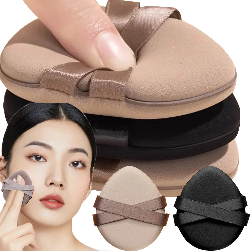 1-10pcs Thickened Double Ribbon Powder Puff Concealer Foundation Cosmetics Sponge Puff Wet Dry Use Soft Powder Puffs Makeup Tool