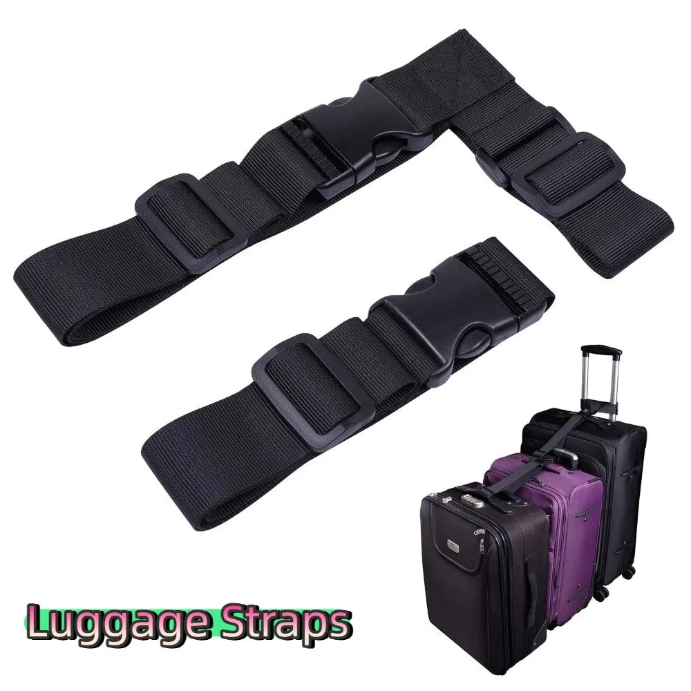 

2SET Adjustable Luggage Straps Anti-Lost Secure Fastening Anti-theft Strap Nylon Material Portable Luggage Belt