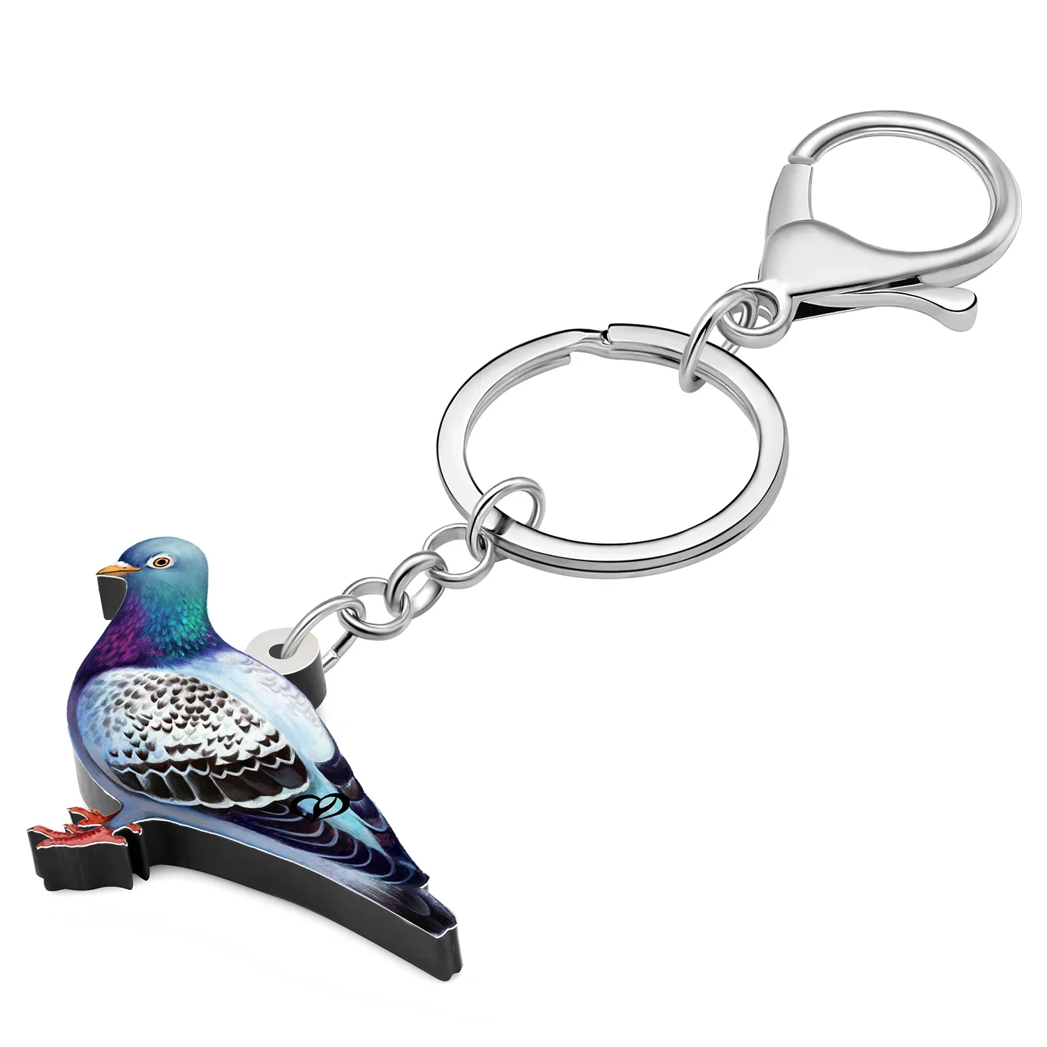 WEVENI Acrylic Cute Pigeon Bird Keychains Key Chains Handbag Wallets Car Key Accessory Charms Jewelry Gifts For Women Girls Kids