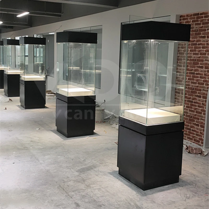 Custom.museum display dinosaur museum anti glass jewelry showcase display cabinet