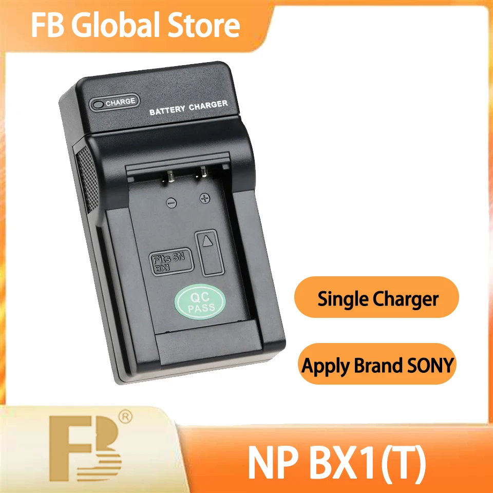 FB NP-BX1(T) Single Slot Micro USB Input Port Lightweight and Portable Precision Bayonet Camera Battery Charger for SONY NP-BX1