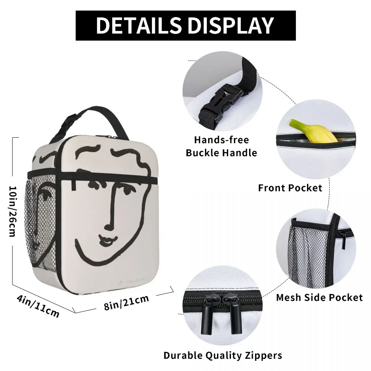 Hot Sale Matisse 05 Embossed Travel Lunch Bag Pet Snack Carry Leakproof Lunch Bag