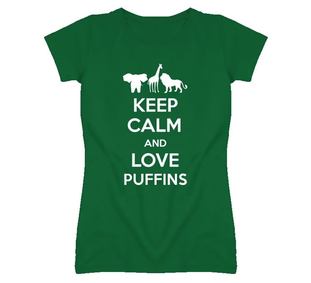 Keep Calm Love Puffins Zoo Animals T Shirt