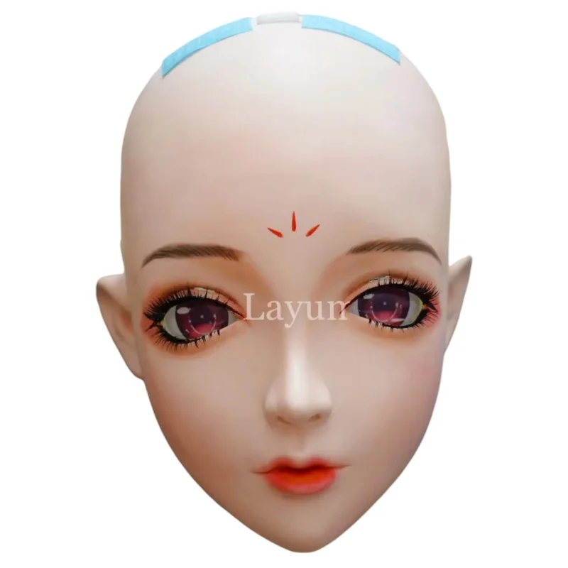 (NEW-33) Silicone BJD DOLL Half Head Kigurumi Mask Crossdresser Beauty Makeup Cosplay Mask Anime Kigurumi Masks